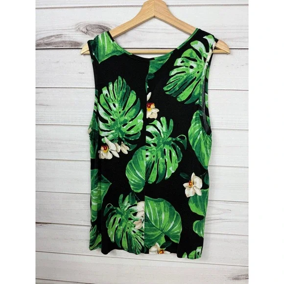 Workshop Republic Clothing Women's Tropical Palm Sleeveless Tank Top Large - Picture 4 of 7